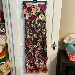 Luxedress Embroidered Floral Strapless Corset Evening Maxi Dress